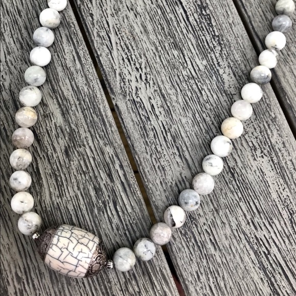 Moonstone Glow ~ Beaded Necklace - Picture 7 of 7